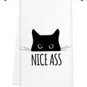 4 x Funny Bathroom Hand Towels Kitchen Towels Bathroom Black Cat Dish Towels Nice Ass for Bath Bar Dining Room Decor and Housewarming Gift 16x24 Inch