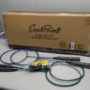 EastPoint Easy Setup Badminton Set - 5 ft Net, 4 Rackets, 2 Shuttlecocks - Quick Setup Net for Backyard Games - Steel Shaft Badminton Rackets for Family Games - Durable Shuttlecocks for Outdoor Sports
