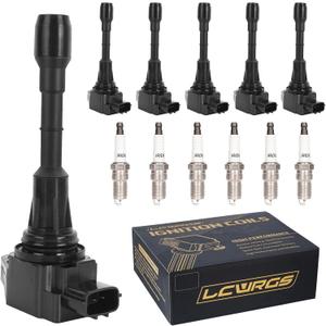 Set of 6 Ignition Coil Packs & Spark Plugs Fits For 3.5 V6 Nissan Murano Maxima Altima Pathfinder Infiniti G35 EX35 JX35 2009 2010 2011 2012 2013 2014 2015 2016 3.5L Coils Spark Plugs Replaces# UF550