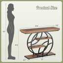 Huuger Modern Console Table, 41.3 Inch Sofa Table with Artistic Curved Metal Frame, Narrow Entryway Table for Hallway, Living Room, Behind Couch, Rustic Brown, 11.8"D x 41.3"W x 31.5"H