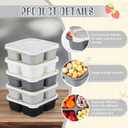 Honeydak 5 Pack Snack Containers 4 Compartment Bento Snack Boxes Reusable Lunchable Containers with Lids Divided Meal Prep Lunch Food Storage Box for School Work Travel(Black and White Ombre,Equal)