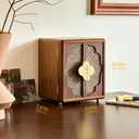Double Door Jewelry Box, Black Walnut Jewelry Storage with Velvet Lining