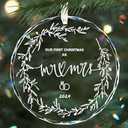 Olicard Bridal Shower Gift for Bride, Wedding Gifts for Couple 2024, Our First Christmas as Mr and Mrs Ornament with Gift Box, Crystal 1st Christmas Married Ornaments for Newlywed
