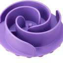 Slow Feeder Dog Bowls Insert, Bestalk Soft Silicone Slow Eating Feeder Insert with Suction Cups for Small, Medium and Large Dogs, Fit into Basic and Elevated Bowls (Purple)
