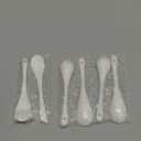 Set of 6 Premium White Porcelain Coffee Spoons for Espresso, Tea, Sauces, and Desserts,(13cm,5.12inch)
