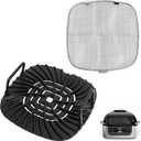 Grill Grate and Replacement Splatter Shield for Ninja AG301 Foodi 5-in-1 Indoor Grill, Non-stick Grill Griddle and Stainless Steel Fine Mesh Splatter Screen for Ninja Foodi AG300, AG301C, AG302, AG400