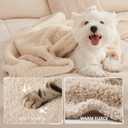 3 Pcs Calming Blankets Fluffy Premium Fleece Pet Blanket Soft Sherpa Throw for Dog Puppy Cat Beige Small (23" x16'')