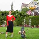 3 Pack Olive Oil Costumes Women's Large Cosplay Costume for Adult Red Black Long Sleeve Dress Earrings White Socks