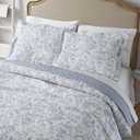 Laura Ashley - Twin Quilt Set, Soft Cotton Bedding with Reversible Design, Medium Weight for Year Round Use, 2 Piece Bed Set with Matching Pillowcase (Amberley Blue)