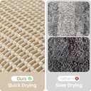 TYUU Pale Beige Bathroom Rug, Waffle Bath Mat Non Slip Washable Super Absorbent Quick Dry Boho Farmhouse Bathroom Decor, 24''x16'' Pale Beige