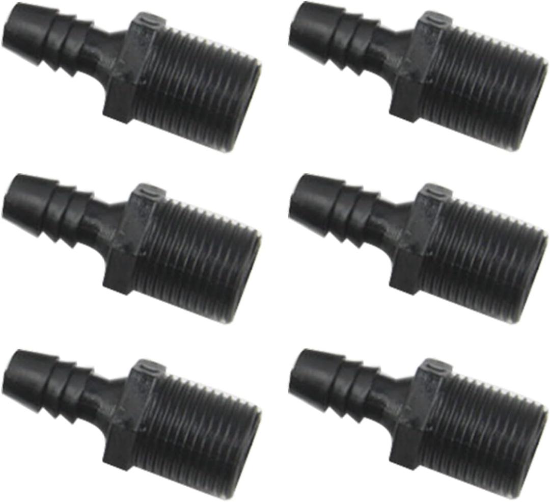 Fachmann 6PCS Plastic Hose Barb Fitting, Male Thread connector pipe fitting (3/8" Barb x 1/2" NPT Male)