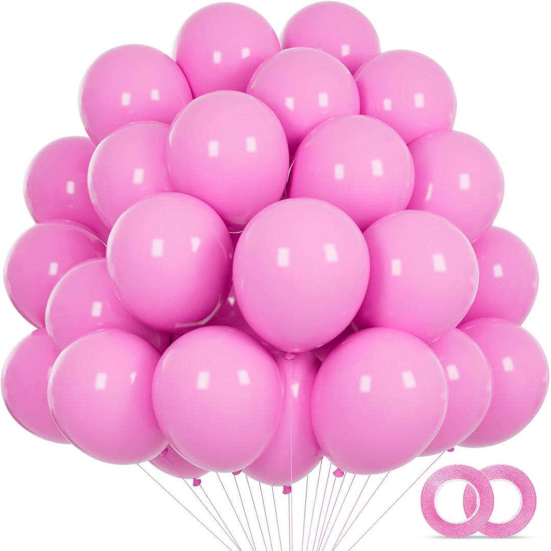 Pink Balloons 110Pcs, 5 Inch Small Pink Latex Party Balloons, Mini Thick Pink Balloons for Birthday Wedding Baby Shower Decorations.