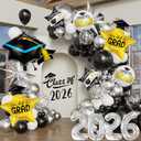 5 x 2026 Graduation Balloons Silver 2026 Balloon Congrats Balloons Graduation Cap Balloon for Graduation Decorations Class of 2026