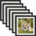 TOFOREVO 10x10 Square Picture Frames Set of 6 Black Wood Grain Photo Frame for Gallery Wall Mounting or Tabletop Display