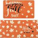 LEEVAN Orange Fall Kitchen Rugs Set of 2,Maple Leaves Farmhouse Kitchen Mats for Floor,Non Slip Washable Halloween Autumn Rugs for Kitchen Floor Fall Decor Laundry Office Sink Desk (17''x29''+17''x47'')