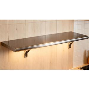Concession Shelf 36"L x 12"W22 gauge ASTM 304 Stainless Steel Folding Serving Food Shelf Wall Mount Shelving , Stainless Steel Shelf For Food Truck, grill area,BBQ working table, Restaurant .NSF