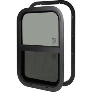 NOVINO RV Window,Camper Replacement Vertical Sliding RV Window for Cargo Trailer Utility Travel Trailer Cargo Van Truck SUV 12" W x 24" H, Fit 1" or 1-1/2" Thick Wall,DOT Approved