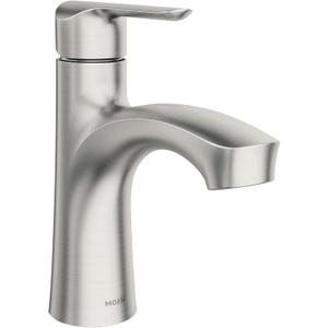 Moen Findlay Spot Resist Brushed Nickel Single-Handle Bathroom Faucet, Single-Hole Setup with Deckplate, 84516SRN
