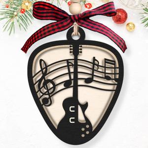 TUMSHANIP Guitar Ornaments - Guitar Christmas Ornament - Musical Christmas Ornaments - Wooden Ornament