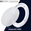 Facmogu 2PCS 8in White Ceiling Speaker Covers, Surface Mount Speaker Grill Mesh Round Speaker Grille Woofer Car Speaker Grill Cover Guard Protector Replacement Round Metal Grills