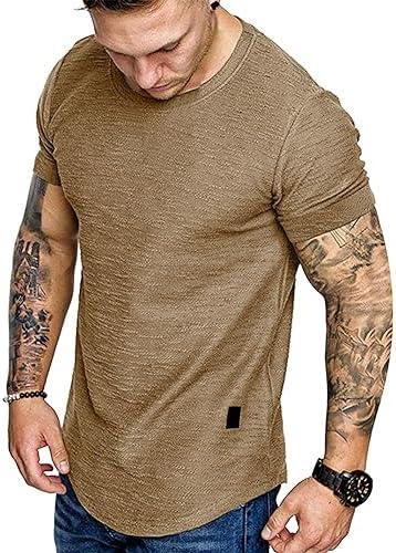Fashion Mens T Shirt Muscle Gym Workout Athletic Shirt Cotton Tee Shirt Top, L