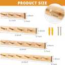 Wall Mounted Coat Rack 20 inches, Hickory Wood Wall Coat Hooks with 5 Hooks, Wooden Coat Hanger for Hanging Clothes Robes Towels Hats, Natural