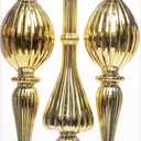 3 Pcs 16" Large Christmas Ball Ornaments, Giant Shatterproof Finial Drop Ornament Christmas Tree Topper Decorations Gold Christmas Huge Christmas Ornaments Hanging Ball for Holiday Christmas Decor