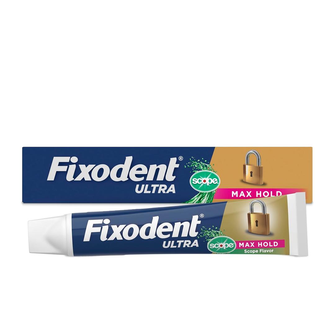 Fixodent Ultra Max Hold Plus Scope Secure Denture Adhesive 1.8oz