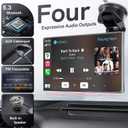 Portable CarPlay Screen for Car,Car Stereo with Apple CarPlay & Android Auto,Incell Touch Screen,4K Dash Cam,1080P Backup Camera,Mirror Link, Voice Control, Bluetooth 5.3,GPS,FM (9 Inch)