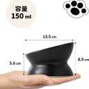 LoeJan Elevated Cat Food Bowl, 5 Oz Ceramic Raised and Tilted Water Bowl, Anti Vomiting and Protect Pets' Spines Dishes for Small Dog, Fat Faced Cat, Kitten (Black, 2 Pack)
