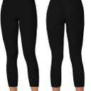 Sunzel Sustainable Butt Lifting Capri Leggings for Women High Waist No Front Seam Tummy Control Booty Workout Yoga Pants (Black, L)