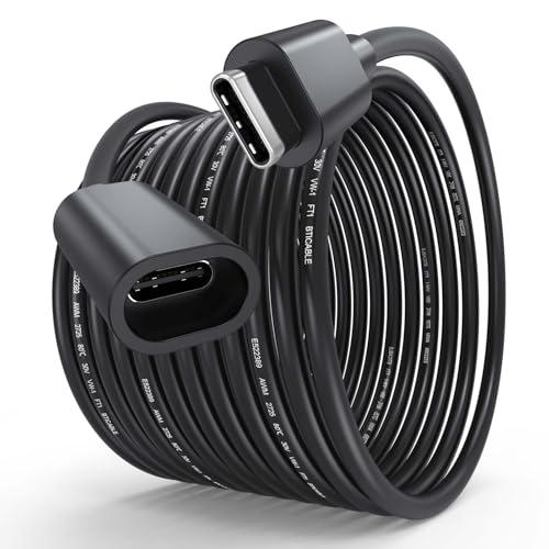 15FT Long USBC Extension Cable for Ring Solar Panel and Camera, Black Waterproof USB Type-C Male to Female Extender Cord Charger 45W for Ring USBC Solar Panel,Security Camera,Mag-Safe Charger [15FT]