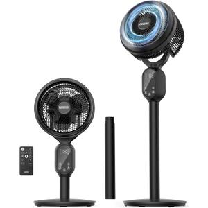 Fan For Bedroom, Pedestal Fans 90+90 Smart Oscillating, Standing Fans for Home 12 Speeds, 4 modes, Quiet Floor Fan with DC Motor 20dB, 12H Timer, 90ft for Room, 22-35'' Adjustable Height
