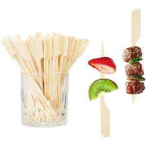 100PCS Cocktail Picks, Fancy Toothpicks for Appetizers, Decorative Skewers for Appetizers Drinks Party Fruit, 3.5 Inch Long Wooden Bamboo Paddle Food Sticks Charcuterie Boards Accessories
