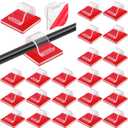 Namalu 60 Pieces Mini Cable Clips Hooks Christmas Light Clips Self Adhesive Light Hooks Cord Clips for Desk Outdoor String Lights(Large,Clear)