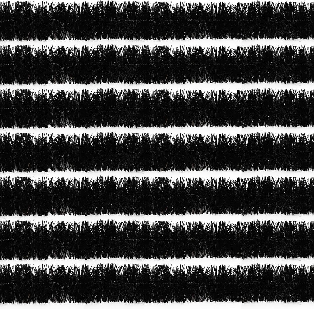 100 Feet Black Tinsel Garland Christmas Foil Tinsel Garland Decoration Metallic Banner Wall Hanging Streamers for Christmas Tree Birthday Party Decorations (3.54" x 100', Black)