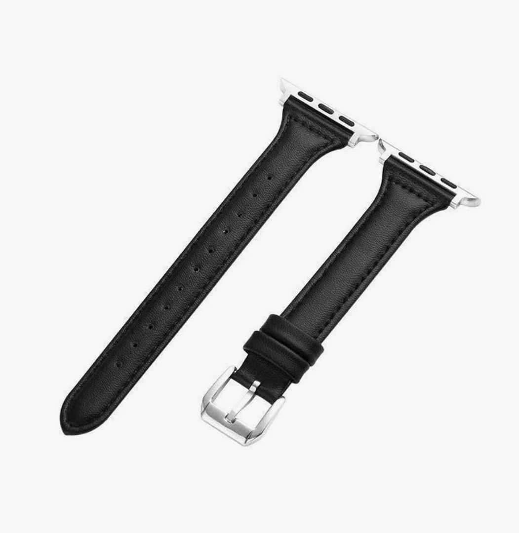 Watchbands Genuine Leather Watch Band 38/40/41mm Black Strap (Flat Interface)