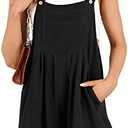 ANRABESS Women's Summer Casual Rompers Bib Short Overalls Loose Linen Jumpsuit Beach Outfits Travel Vacation Clothes, S