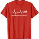 RED Friday Military Remember Everyone Deployed Heartbeat T-Shirt Red, Size XS