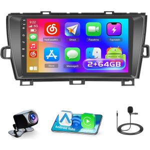 2+64G Radio for Toyota Prius 2010-2015 No JBL Android 15 CarPlay Stereo Touchscreen 9" Android Auto Bluetooth GPS DSP 26UI Backup Camera