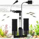 AQQA Electric Sponge Filter for Aquarium – Quiet USB Powered Breeding & Shrimp Filter with Bio Ceramic Media, Adjustable Air Intake & 360° Rotatable Outflow (M for 15-55 Gal)