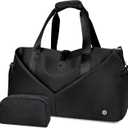 Ceneda 20" Gym Bag for Women with Wet Pocket & Shoe Compartment, Lightweight Duffel Waterproof Carry On Duffle for Travel, Yoga, Overnight (Black)