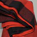 Ckorzen Red and Black Plaid Rug, 4' x 6' Christmas Halloween Outdoor Front Door Decor Mat, Cotton Hand-Woven Washable Rug for Layered Door Mats Carpet for Porch, Entryway