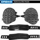 DRBIKE Replacement Bike Pedals with Strap for Stationary Bike, Spin Bike, Recumbent, Exerciser Bicycle, 1/2" 9/16" Bicycle Petal, Black, 1 Pair