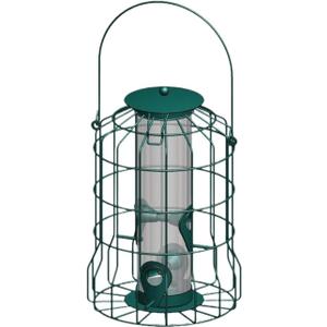 Birding Dispenser Resist Bird Feeder Rust Proof Hanging Cage Garden Backyard Squirrel Proof Steel Wild Wild Birding Distributor(Green)