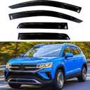 KPY Window Visor Compatible with Volkswagen (VW) Taos 2021-2024, 4PC Rain Guard Side Window Vent Deflectors Tape-On Style, 2021 2022 2023 2024
