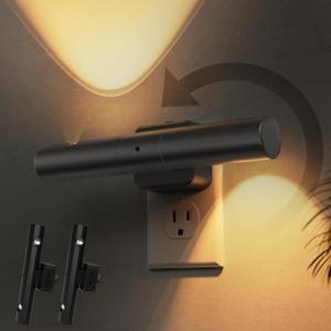 L LOHAS LED Night Light, Night Lights Plug into Wall, Auto Light Sensor 180 Rotating[2-Pack], Brightness Adjustable 0-100Lm, Soft White 3000K, Modern Nightlights for Bathroom, Hallway