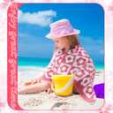 Mindsoft 2 Pcs Kids Hooded Bath Towel 50" x 30" Soft Pink Hooded Beach Towels Absorbent Microfiber Toddlers Towels Pool Beach Towel Wrap for 3-12 Years Kids Swimming Cover up 2 Design(Flowers)