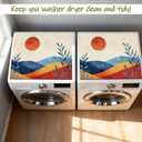 Washer and Dryer Covers for the Top,Boho Sun Plant Mountain Non Slip Washing Machine Dust Cover Pad, Dryer Topper Protector Mat for Laundry Kitchen Home Decoration, 23.6" x 19.7"