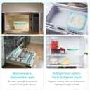 2 x Magnetic Foldable Food Storage Containers Set, Kitchen Stacking Reusable Collapsible Silicone Airtight Storage Container, BPA Free & Leak Proof, for Freezer Dishwasher Microwave Safe